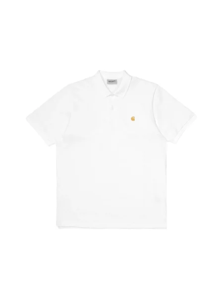 T-shirt Carhartt WIP S/S Chase Pique Polo UNISEX White/ Gold M biała