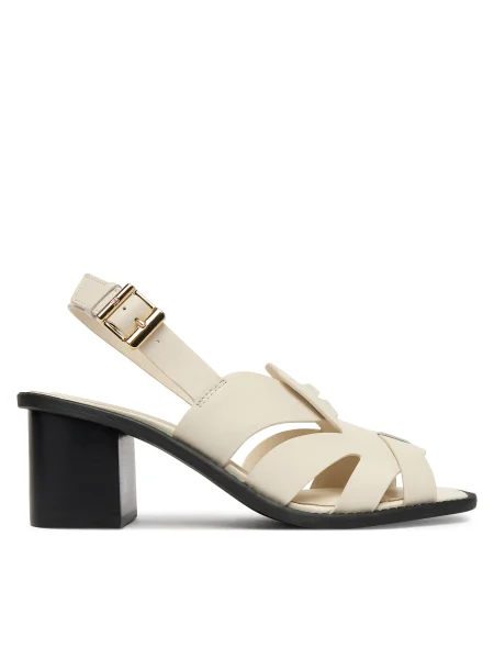 Sandále Tommy Hilfiger Cross Blocked Heel Sandal biela
