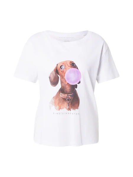 EINSTEIN & NEWTON Tricou Bubble Dackel maro / lila alb