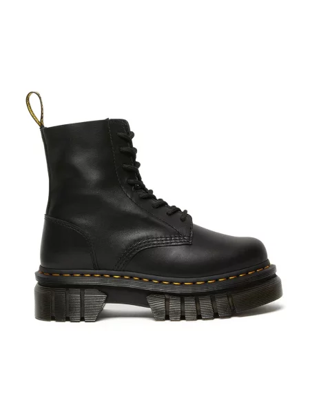 Lekkie botki Dr. Martens skórzane na płaskim obcasie czarne