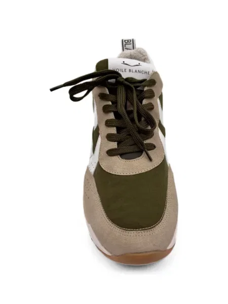 Sneakerși Voile Blanche din piele de căprioară verde