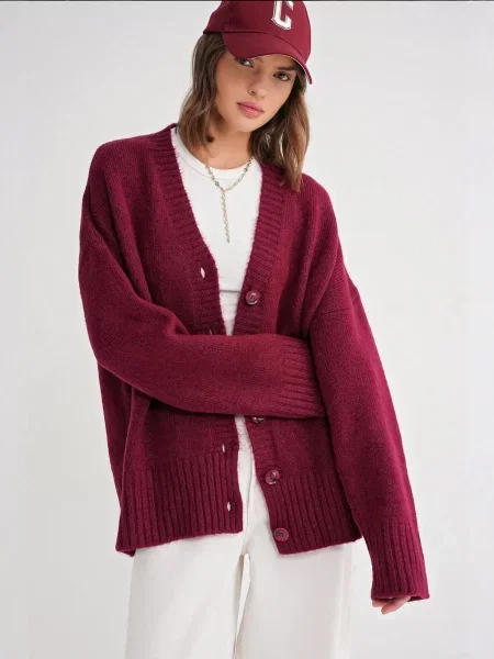 MixRay Kardigan Strickjacken burgundská červeň