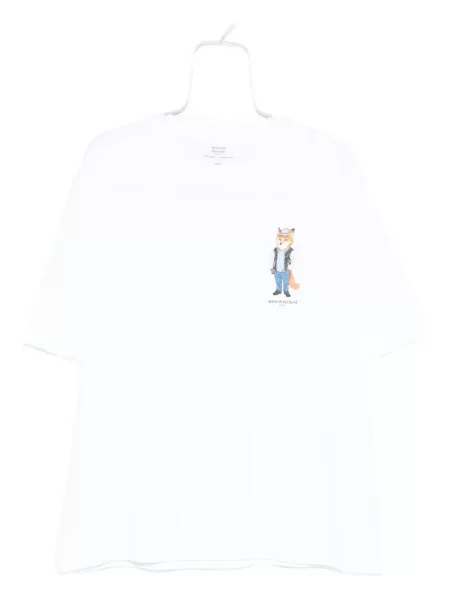 Tricou Maison Kitsune cu imagine alb