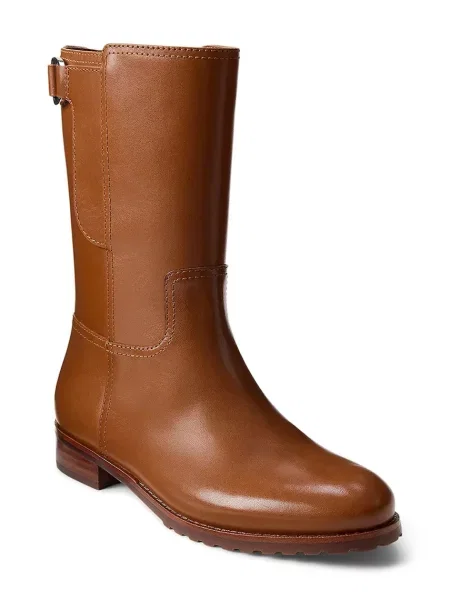 Kožené členkové topánky Lauren Ralph Lauren Tasha Mid hnedá