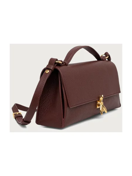Patrizia Pepe torebka crossbody skórzana brązowa