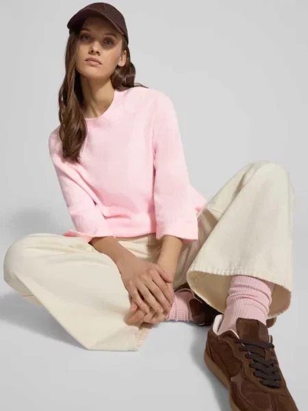 Oversize’owy sweter dzianinowy z rękawem model SIMONI' Only różowy