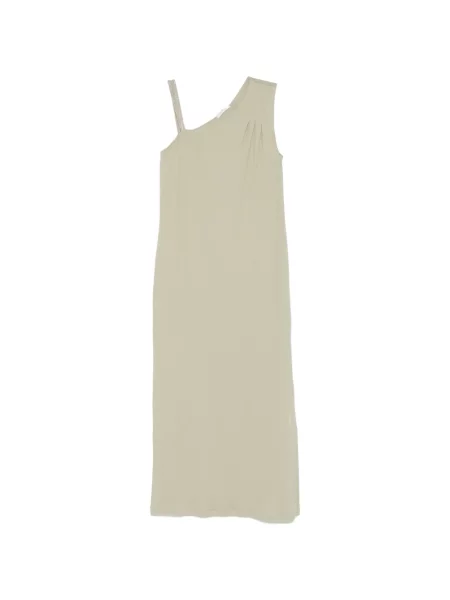 Sukienka midi Panicale do kolan na jednym ramieniu garniturowa zielona