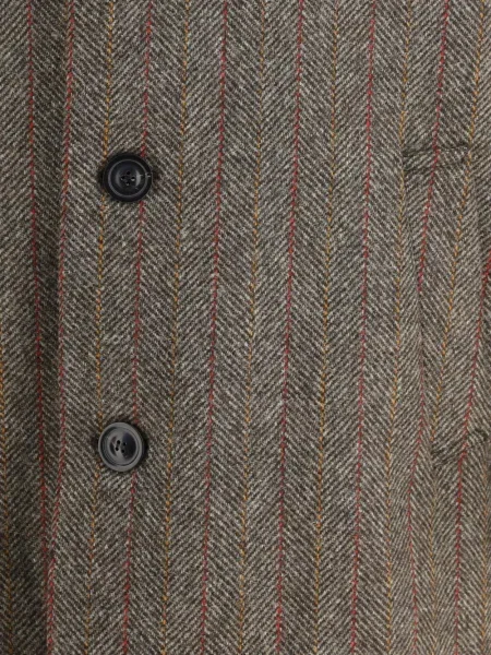 Jednořadý kabát Maison Margiela se vzorem rybí kosti hnědý