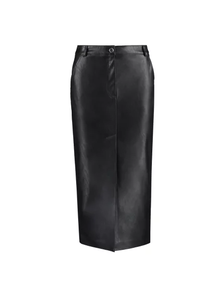 Spódnica skórzana Pinko do kolan czarna
