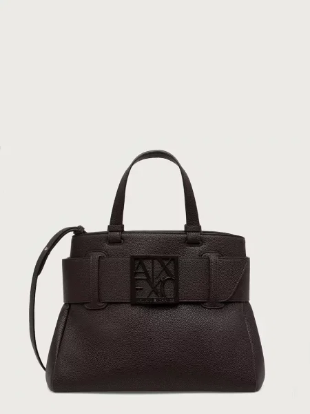 Geantă Armani Exchange din piele maro