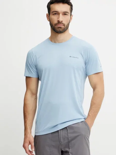 Спортна тениска Columbia Zero Rules с изчистен дизайн синьо