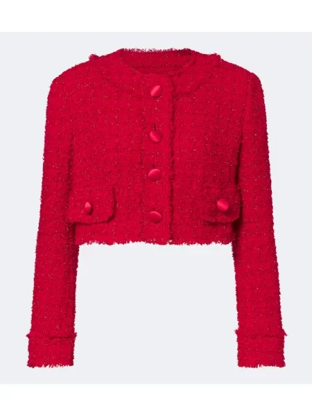 Decupat geacă Dolce&gabbana din tweed roșu