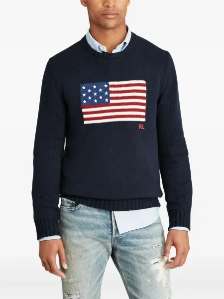 Cu centură curea Polo Ralph Lauren tricotate cu dungi albastru