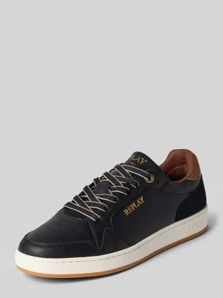 Sneakersy z detalami z logo model ‘SMASH SMART’ Replay czarne