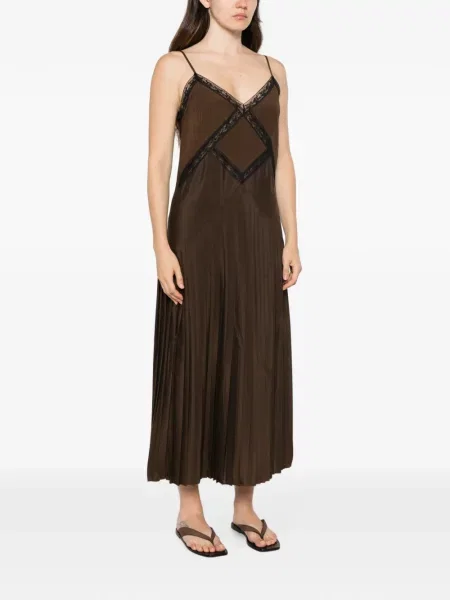 Rochie midi Twinset din dantelă maro