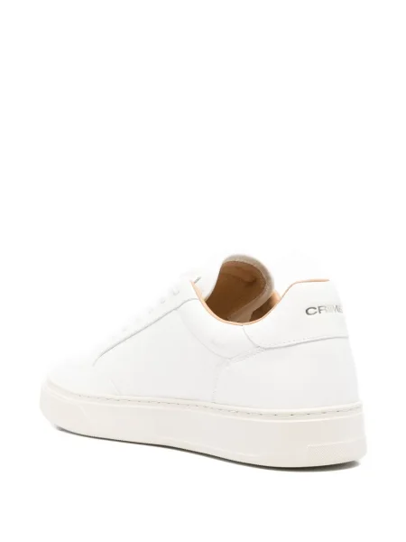 Sneakerși Crime London cu șireturi din piele alb