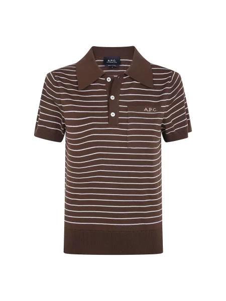 Koszulka polo A.p.c. brązowa