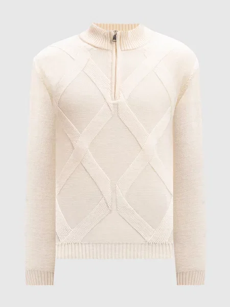Светр з вовни мериноса у візерунок Cashmere&whiskey білий