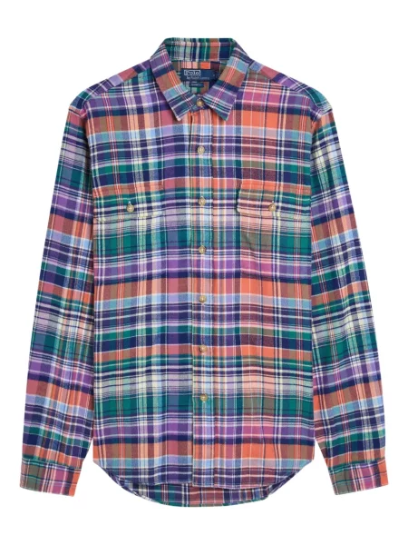 Patentni zatvarač na pola hlače Polo Ralph Lauren karirane s vezom žuta