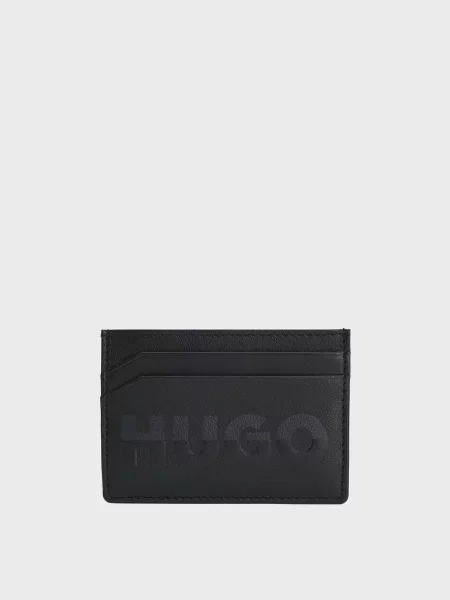 Кожаный кошелек Hugo черный
