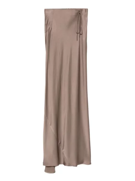 Fustă Semicouture din satin maro