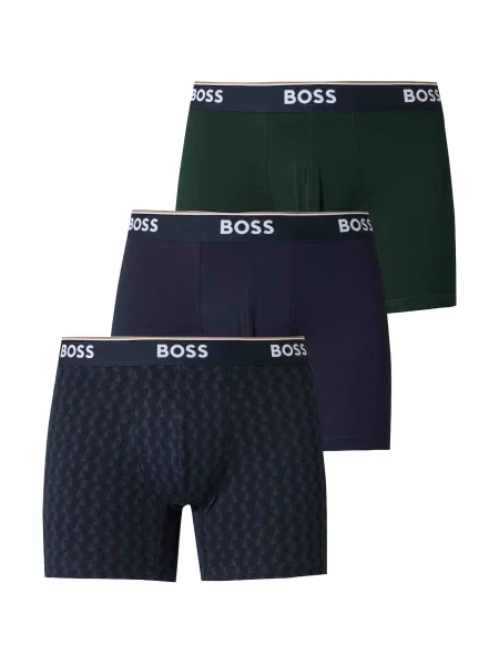 BOSS Boxeri Power Des bleumarin / verde închis alb