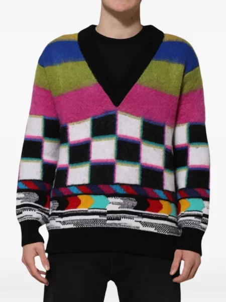 Pulover Dolce & Gabbana cu decolteu în V negru