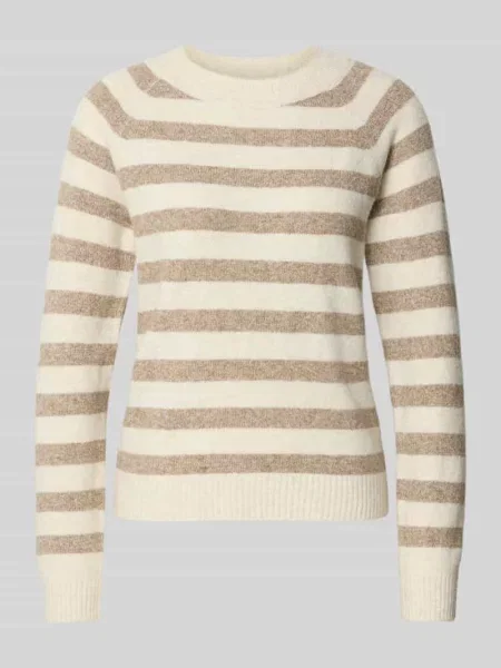 Sweter z dzianiny o kroju regular fit z raglanowymi rękawami model ‘DOFFY’ Vero Moda beżowy