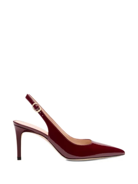 Кожени полуотворени обувки Stuart Weitzman червено