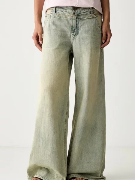 Miss Sixty blugi wide leg pentru femei albastru