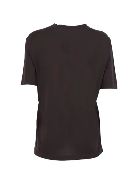 Scurt tricou Kangra cu decolteu rotund maro