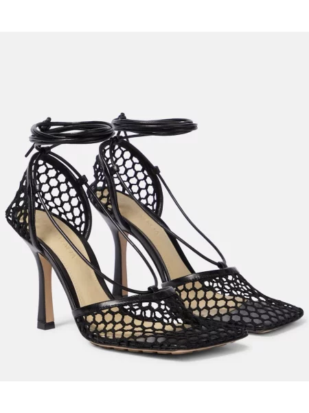 Kožené lodičky Bottega Veneta černé