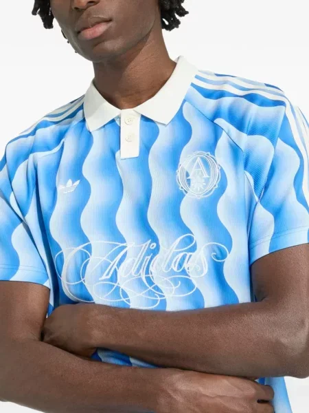 Tricou Adidas Adizero tricotate cu imagine cu model floral albastru