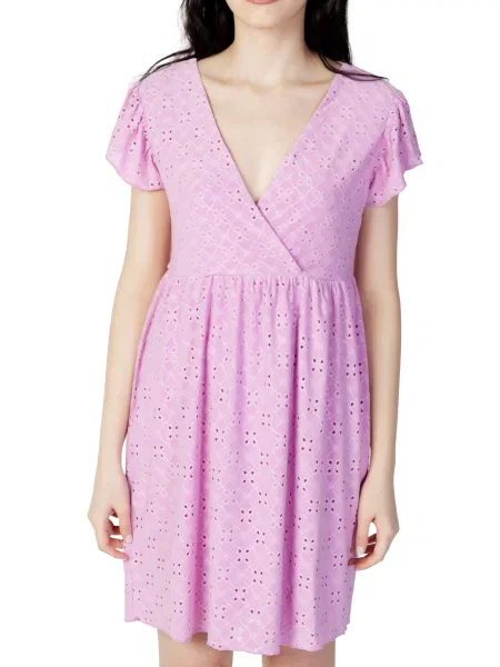 Rochie mini Jacqueline De Yong cu decolteu în V roz