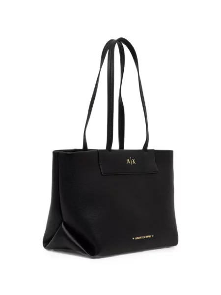 Geantă Armani Exchange cu autograf negru