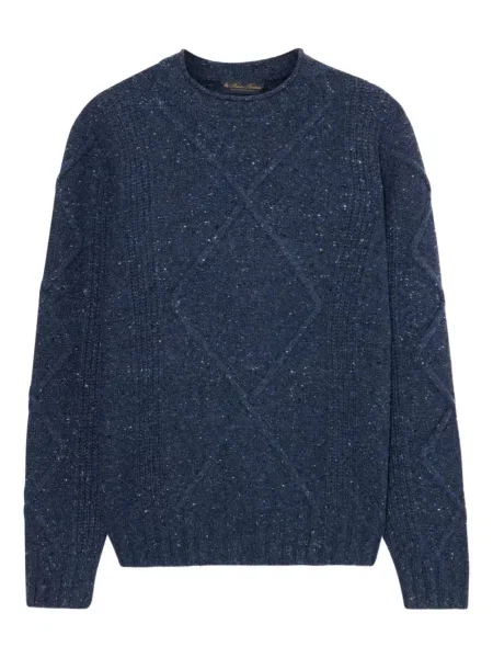 Pulover Brooks Brothers cu decolteu rotund albastru