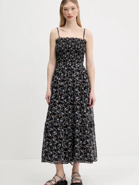 Tommy Jeans sukienka maxi rozkloszowana czarny
