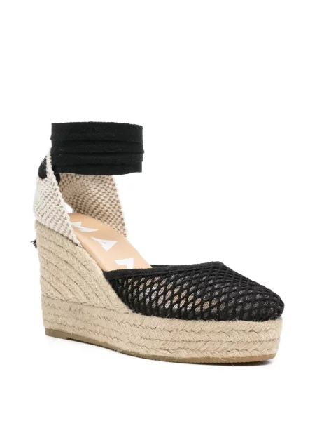 Espadrile Manebi plasă cu legături plic negru