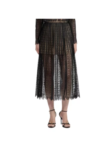 Spódnica midi Self-portrait do kolan z organzy czarna