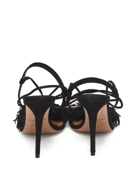 Sandály Aquazzura s třásněmi černé