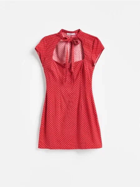 Reserved Rochie mini cu buline roșu