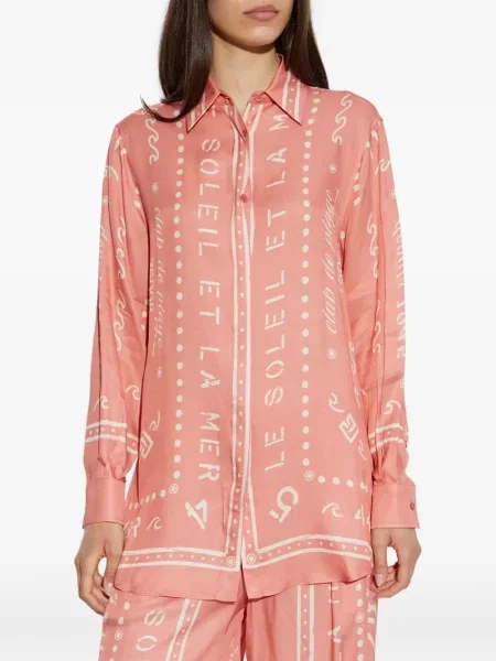 Cămașă Balmain cu imagine roz
