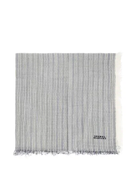 Fular Isabel Marant cu franjuri alb