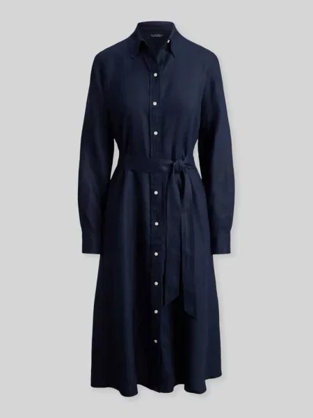 Dopasowana sukienka casualowa z czystego lnu Lauren Ralph Lauren