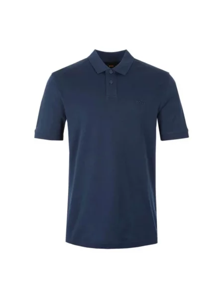 Koszulka polo o kroju regular fit z czystej bawełny model INTERLOCK' Boss Orange niebieska