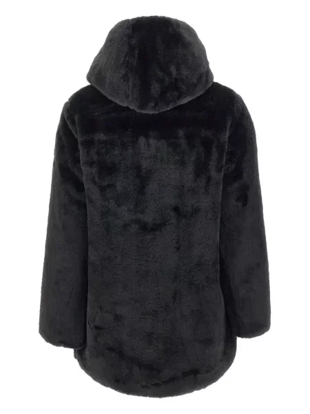 Blană artificială palton de blană Save The Duck cu glugă negru