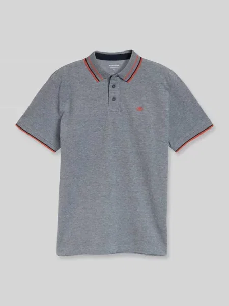 Koszulka polo o kroju regular fit z kołnierzykiem w kontrastowym kolorze Tom Tailor niebieskie