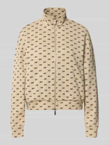 Bluza rozpinana z zamkiem błyskawicznym Armani Exchange beżowa