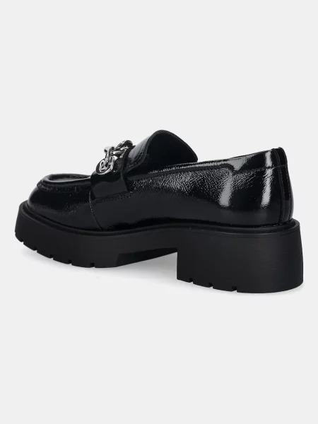 Kožené mokasíny Calvin Klein CHUNKY LOAFER HDW LTH na platformě černá