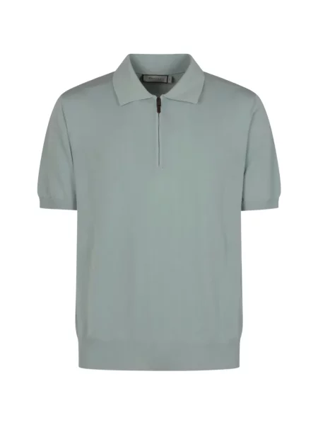 Плетена поло тениска Canali зелено